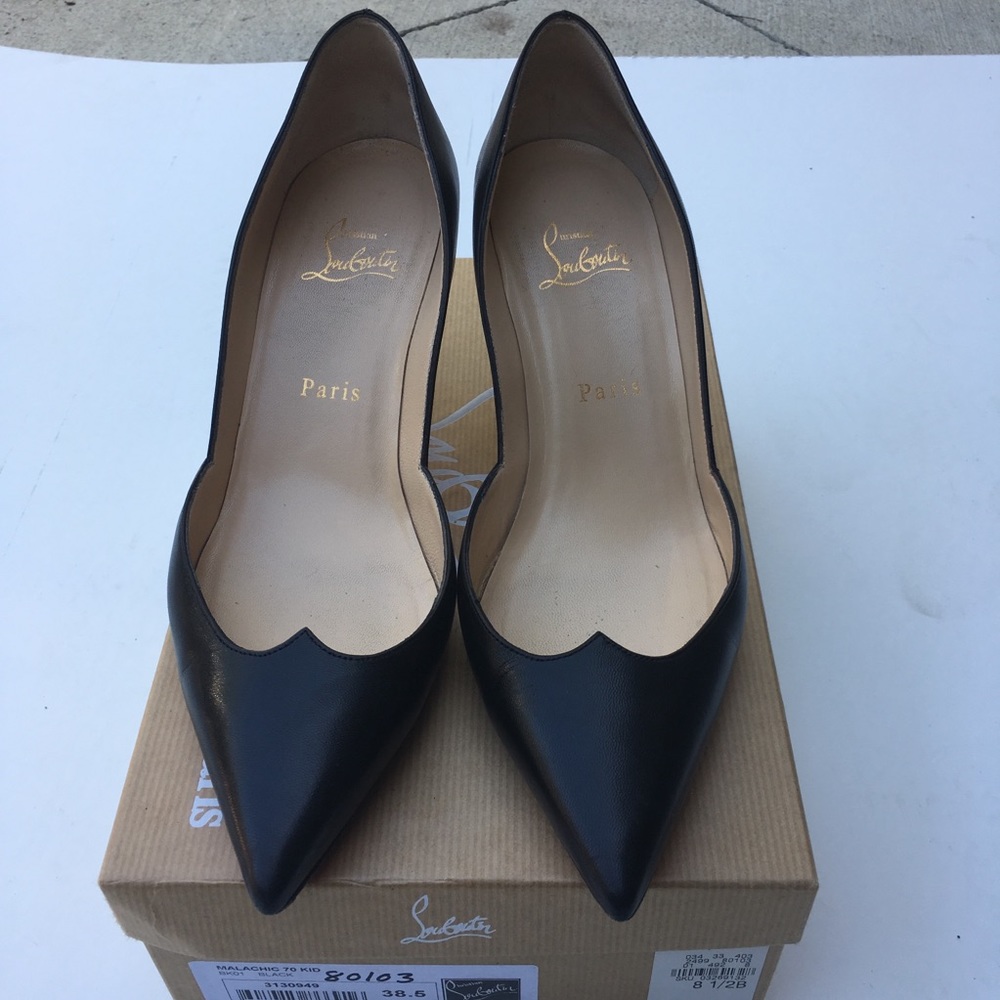 Christian Louboutin Malachic  black leather heels